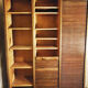 Meuble classeur à triple rideau vintage en bois