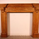 Transitional style beechwood fireplace mantel - 19th century