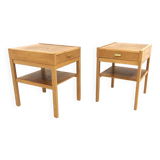 Set of 2 oak bedside tables, Sweden, 1960