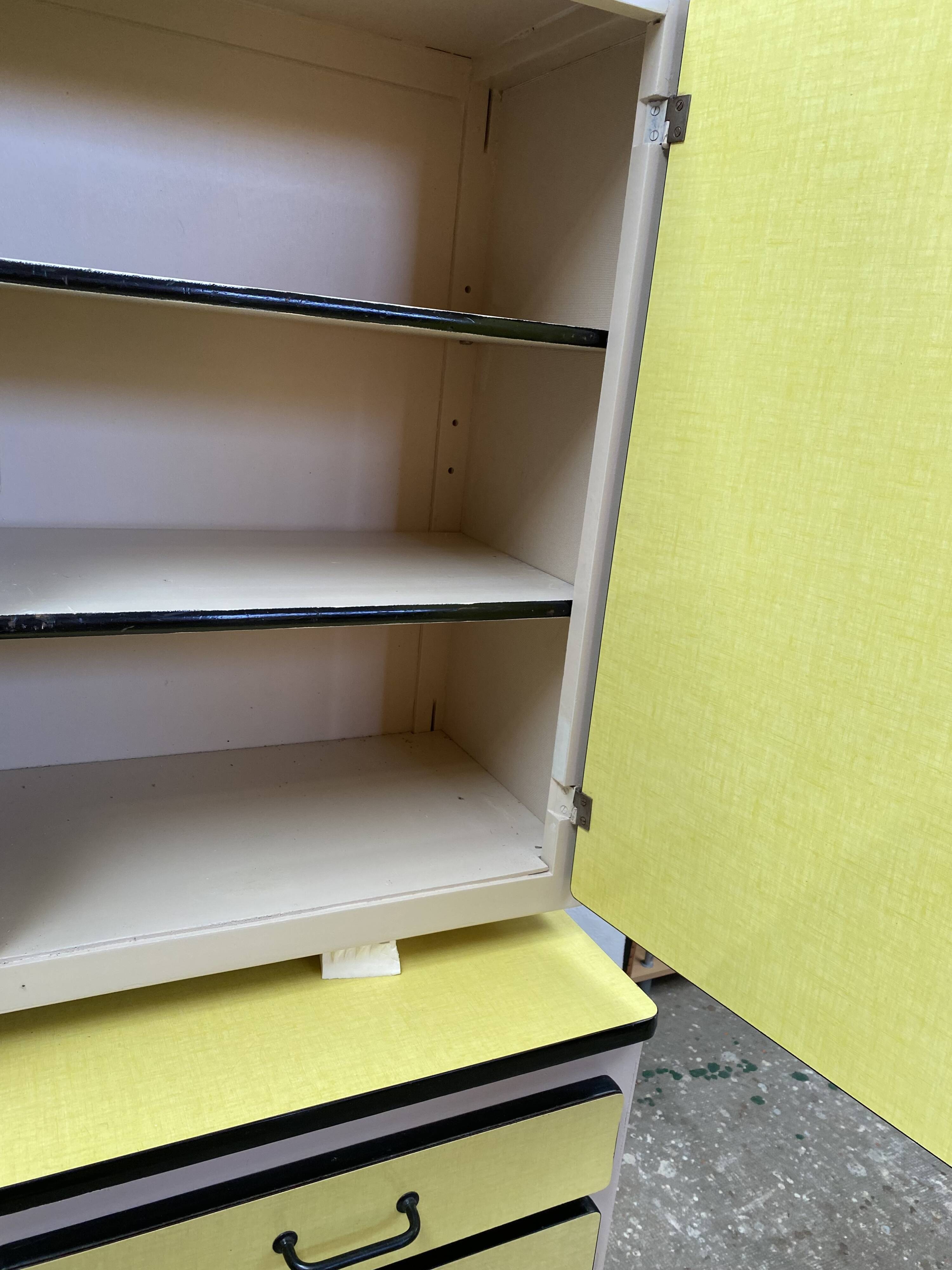 Yellow formica sideboard