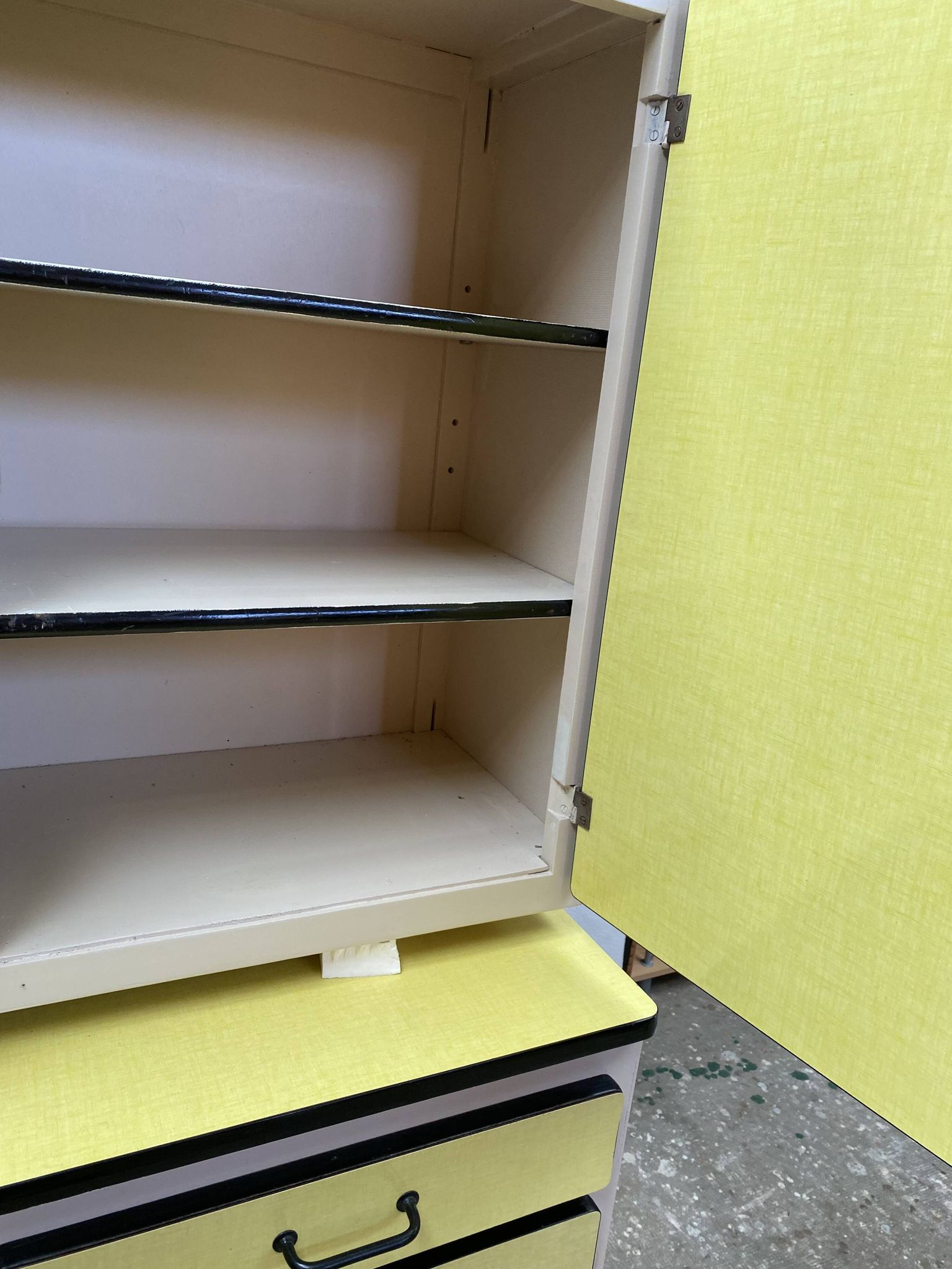 Yellow formica sideboard