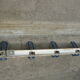 School wall coat rack - white and blue lacquered metal cloakroom 9 hooks