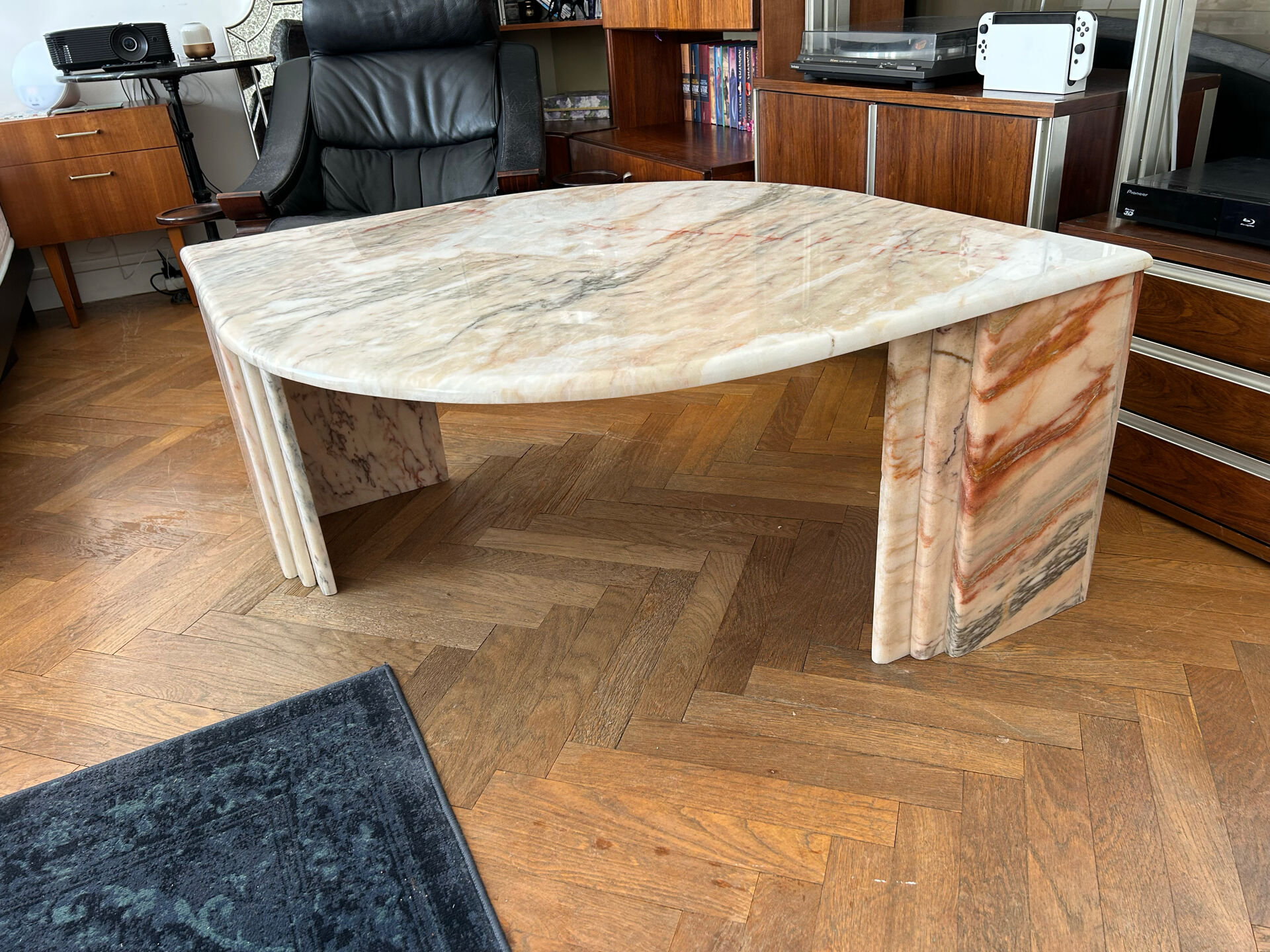 Water droplet marble coffee table design from the 70s.