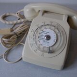 Old phone SO.CO.TEL 63 from 1982 ivory model with dial