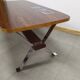 Table basse art déco vintage bois carrelage chrome
