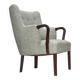 1960s, Danish armchair, original light grey furniture wool, teak wood.
