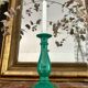 Vintage green ceramic candlestick