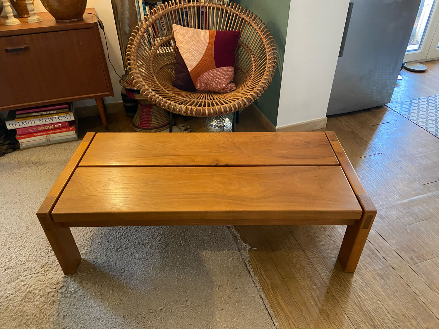 Solid elm coffee table Maison Regain