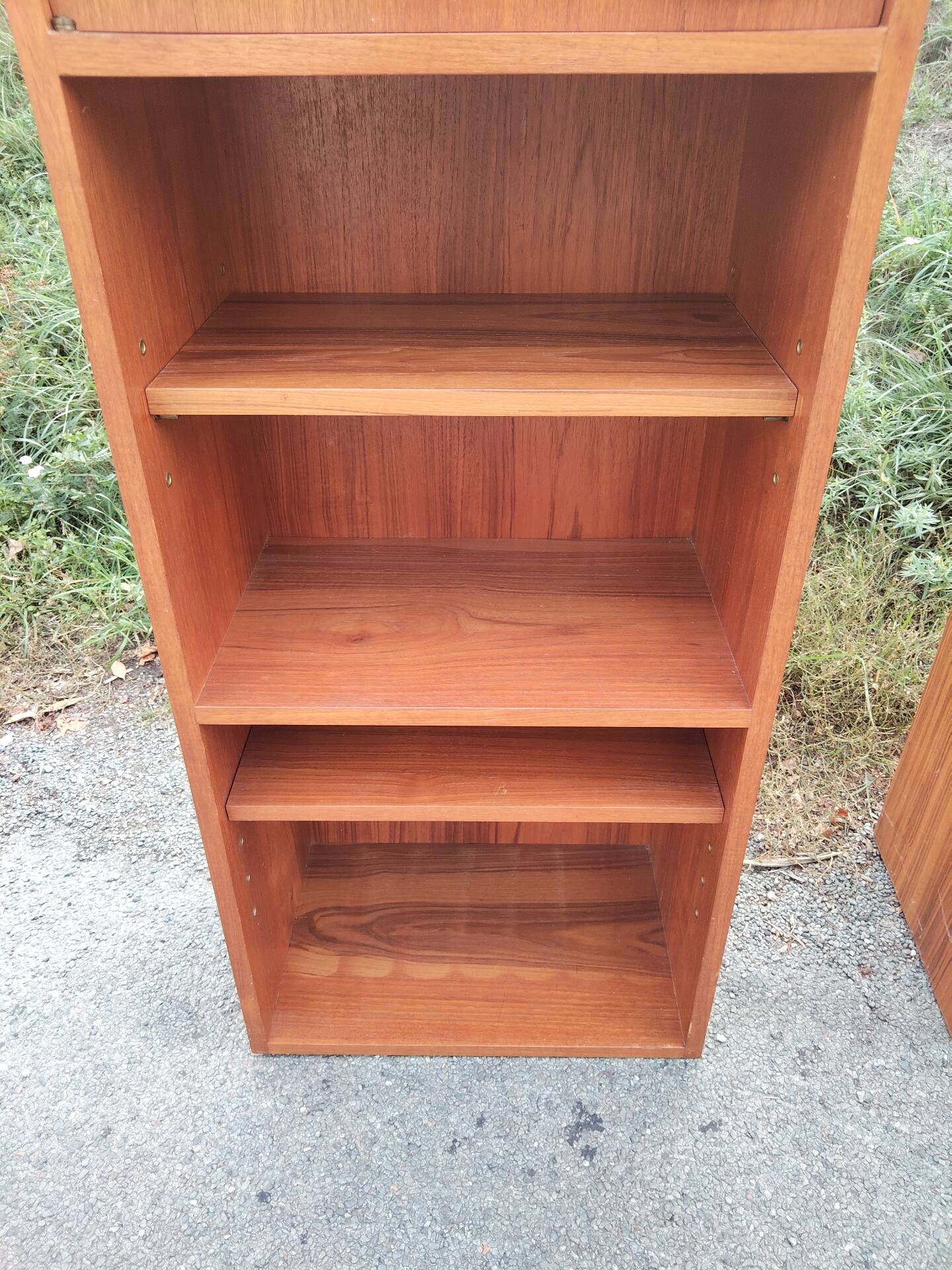 Pair of vintage column bookshelves from the 60s-70s Scandinavian style.
