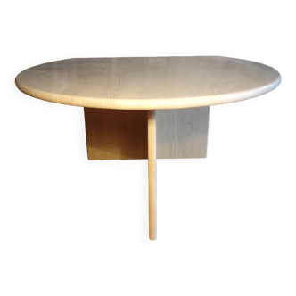 Travertine moon coffee table