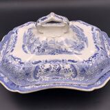 David Johnston - Plat légumier faïence fine de Bordeaux service Turc bleu circa 1840