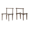 Chaises d'appoint basses organiques, conçues et fabriquées à la main dans les années 1950.