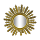 Miroir soleil doré italien années 60 résine