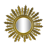 Miroir soleil doré italien années 60 résine