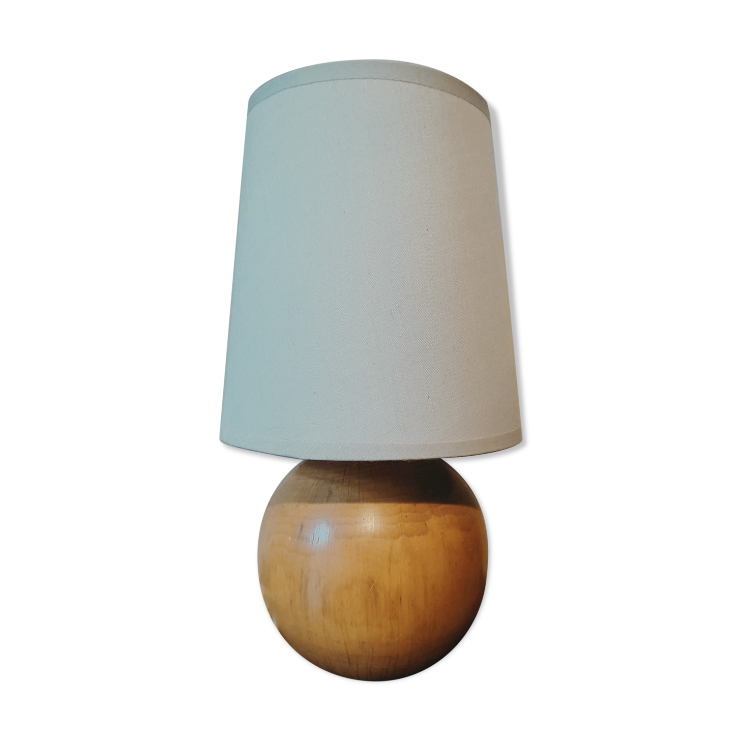 Lampe boule en bois