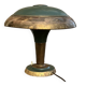 Vintage brass & green metal lamp - mushroom / Art Deco
