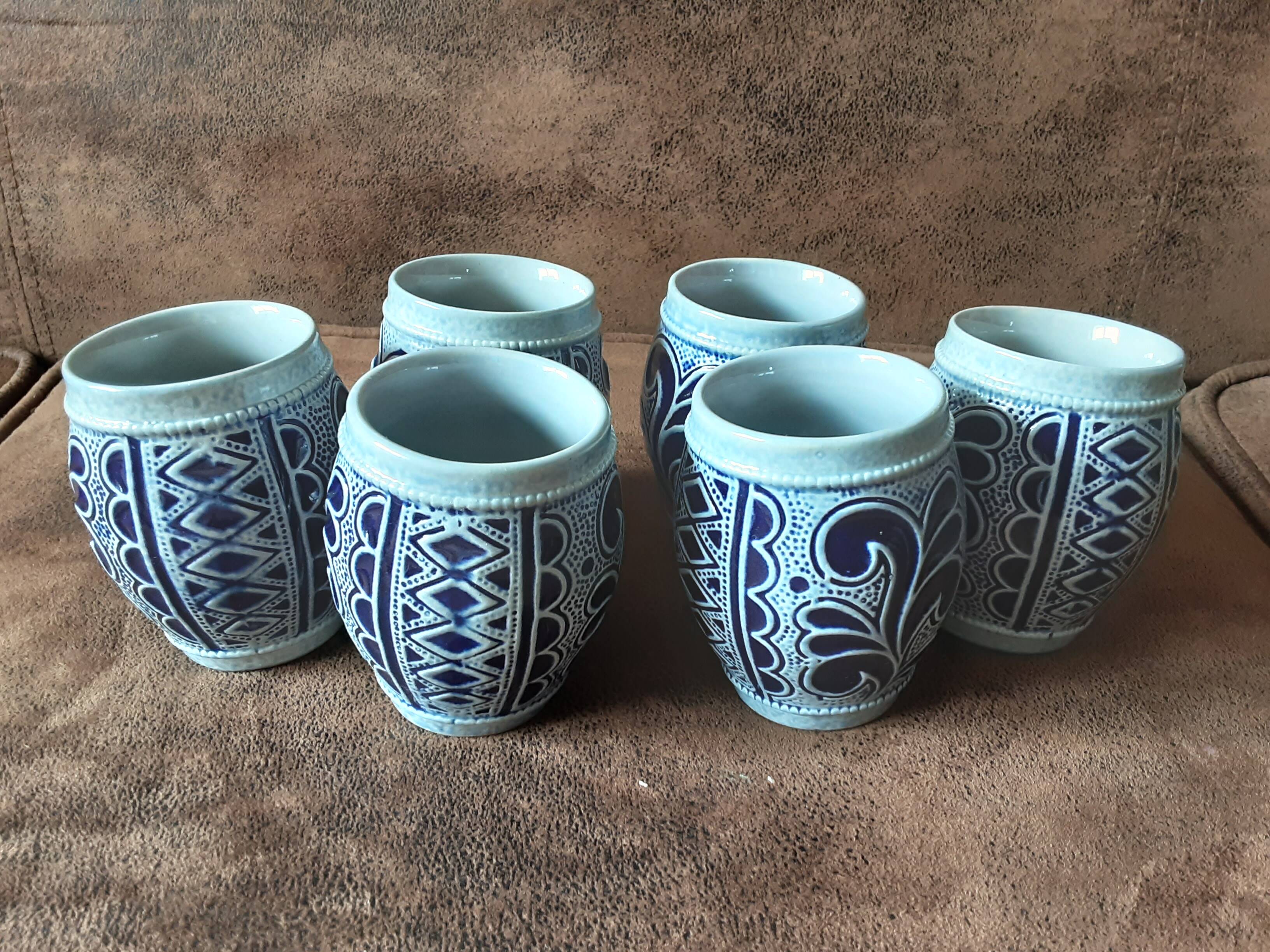 Set of 6 handmade ceramic cups