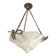 Art Deco Chandelier/Ceiling Light/Cast Glass Pyramid Shape & Angelo Frame