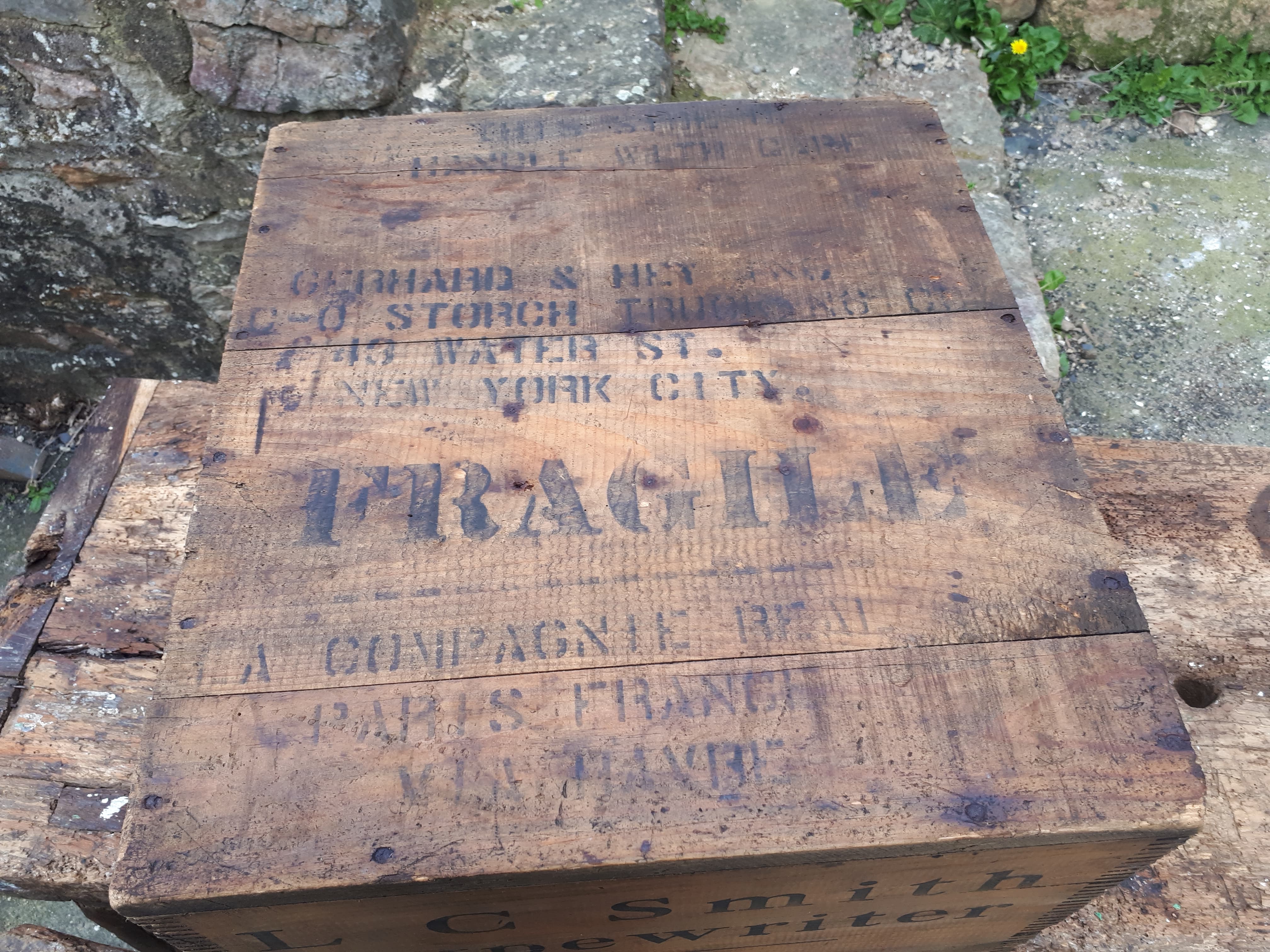 Smith-Corona wooden crate