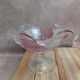 Set of 3 vintage pressed glass bowls with pink floral decoration.