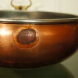 Copper cauldron with golden bronze bull heads