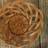 Set of three old rattan baskets