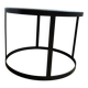 Round coffee table in natural stone and metal – contemporary design
