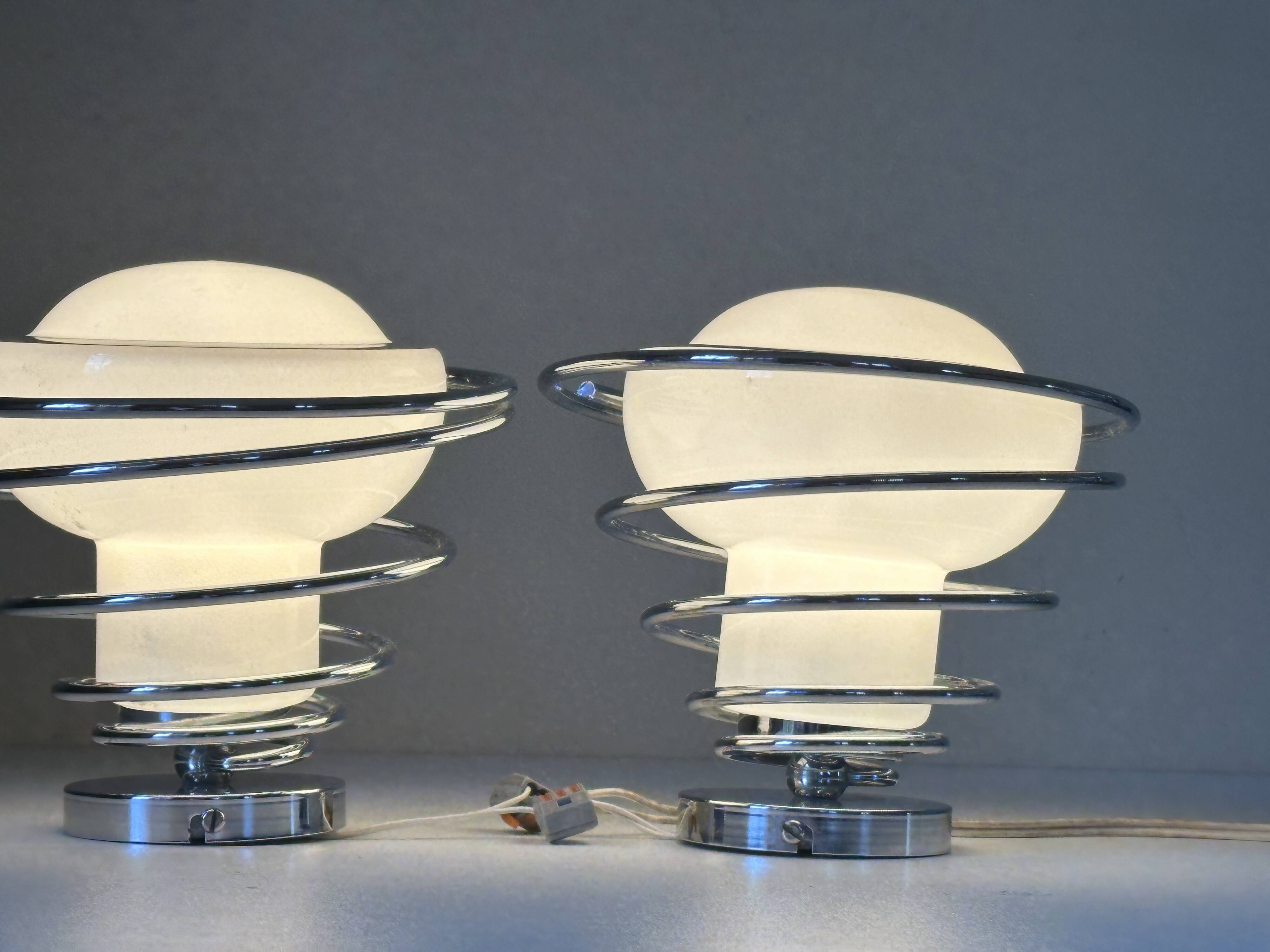 Pair of space age wall lights by Delmas from the 70s