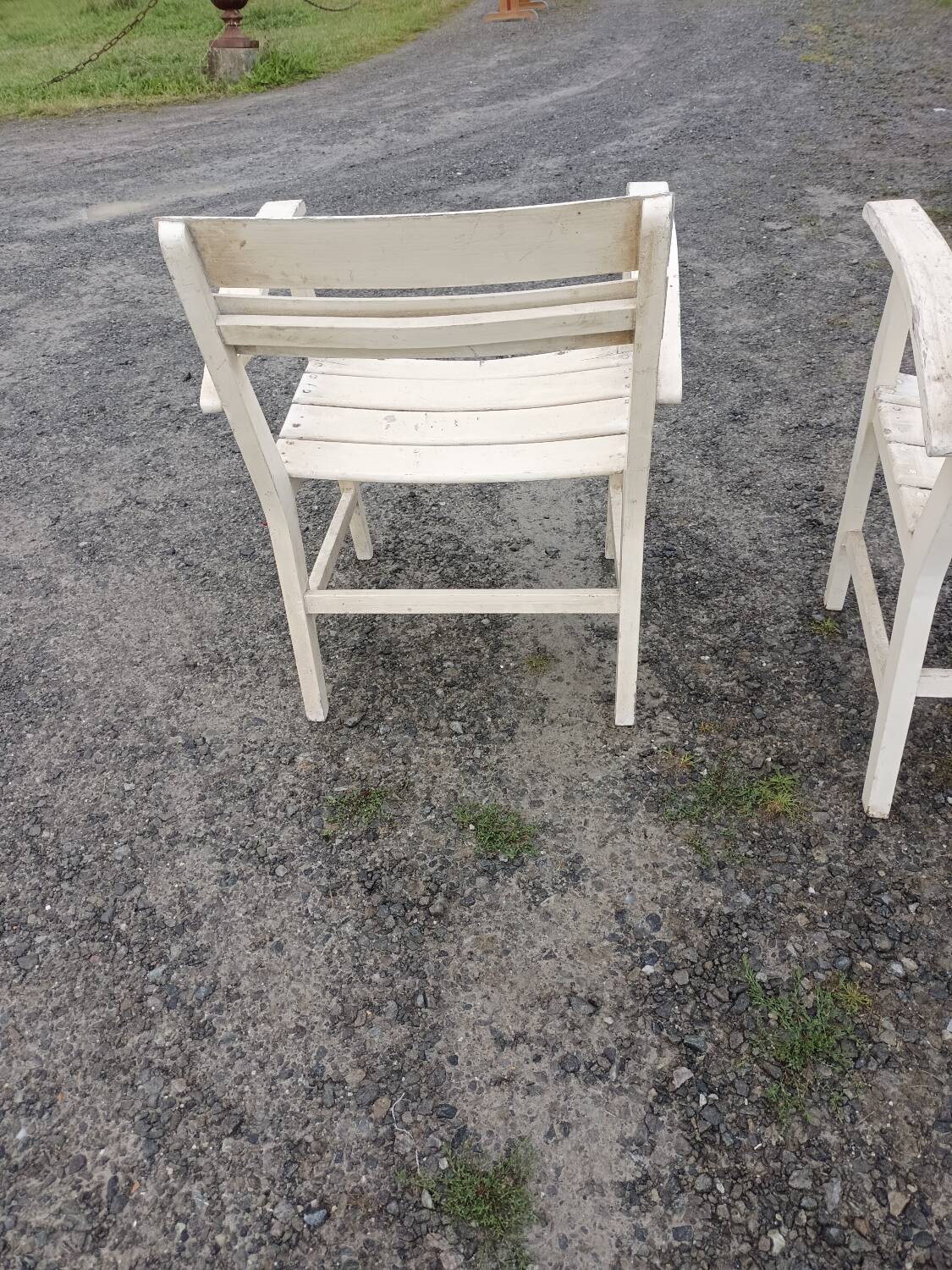 Pair of wooden armchairs