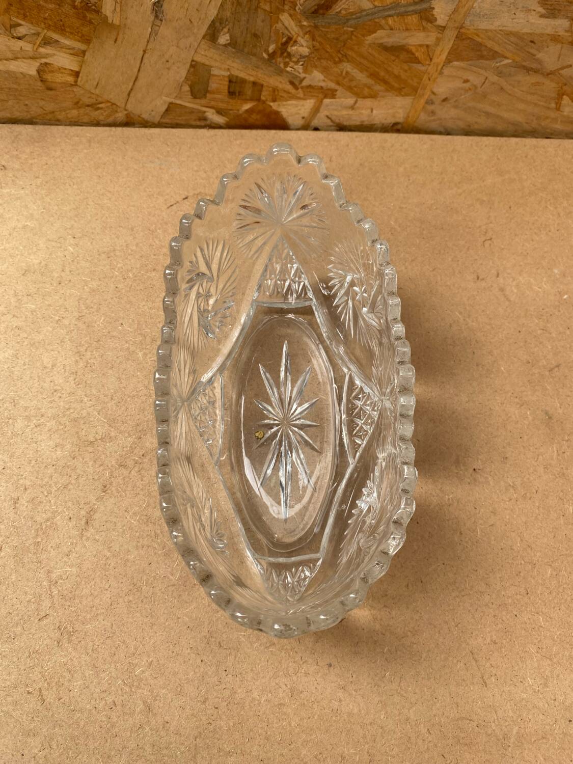 Antique cut crystal centerpiece cup 50s vintage