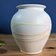 Bay West Germany 650-14 Retro Vase White Yellow Pink Decor 14cm