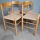Serie 4 chairs wood and rope ep 1970/80 design