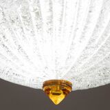 Set of 2 Italian Yellow Large Size Murano Glass Ceiling Fixture, Murano, 19