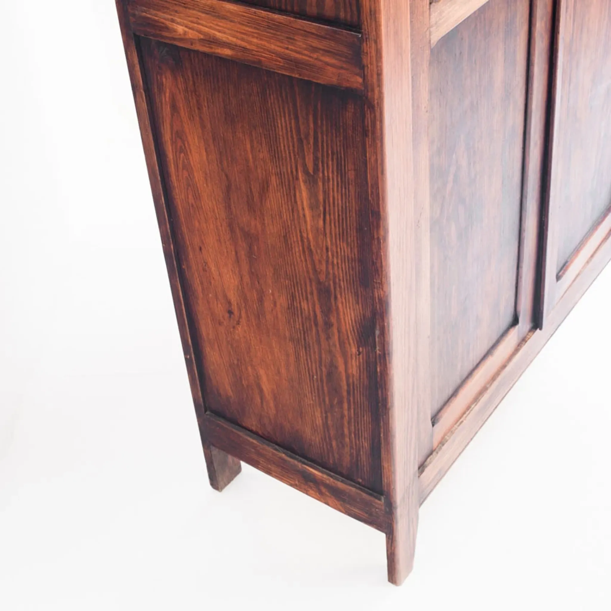 Vintage Parisian wardrobe with two doors. Pine wood. France, 1950s.