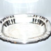 WMF Oval dish vintage tray in silver metal - scalloped net model 34cm