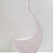 Pink Sommerso Murano glass swan by Elio Raffaeli, Italy