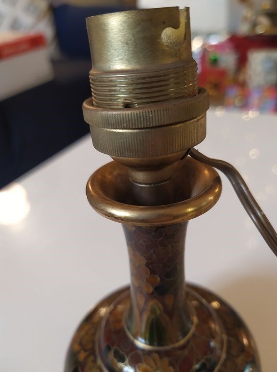 Pied de lampe en email cloisonné
