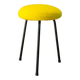 Tabouret tripode en fer noir et laine bouillie, jaune, 1960