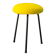 Tabouret tripode en fer noir et laine bouillie, jaune, 1960
