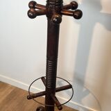 Portemanteau brutaliste en chêne sculpté de Charles Dudouyt