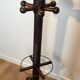 Brutalist coat rack in carved oak by Charles Dudouyt