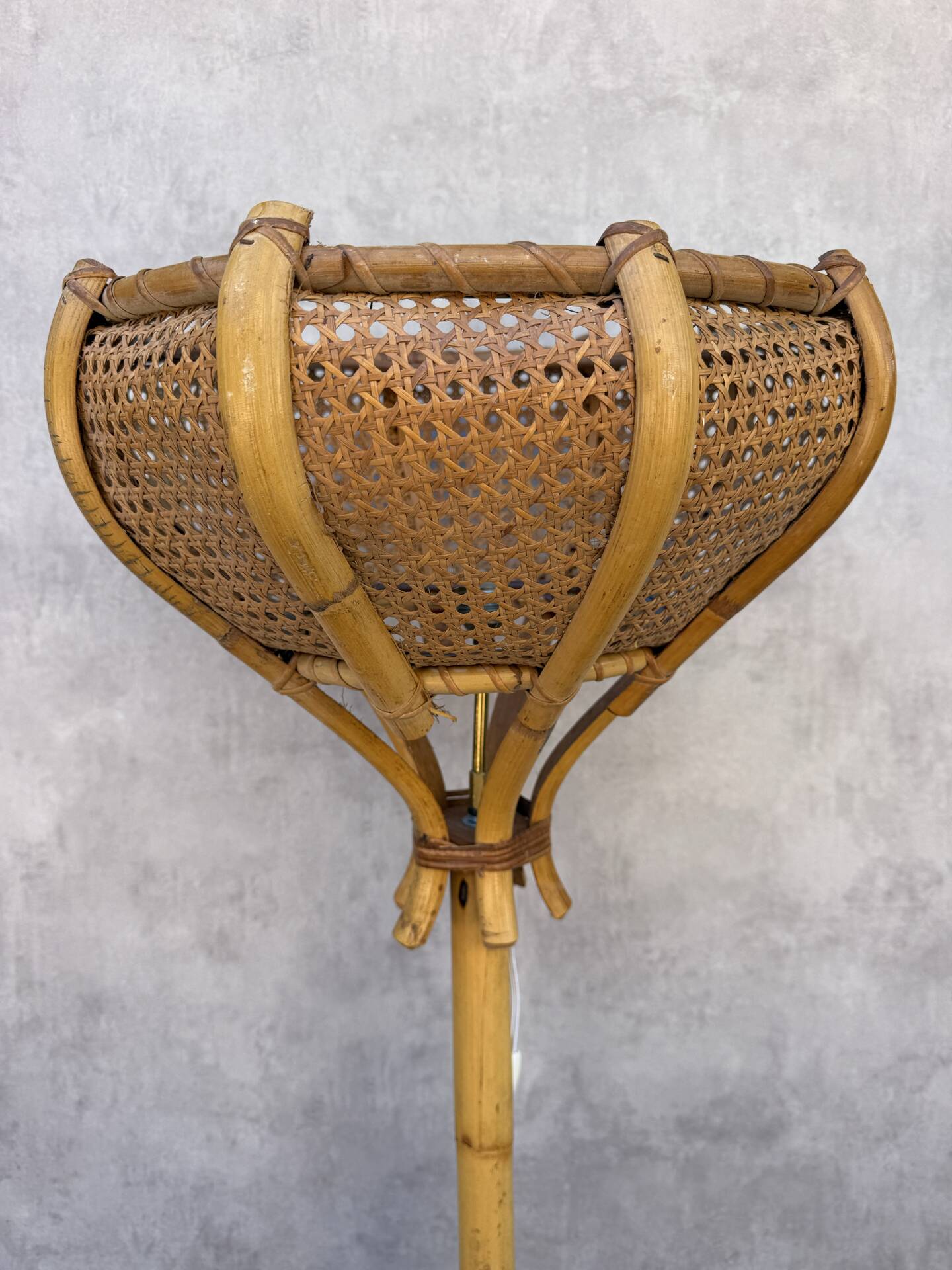 1960s Rattan Living Room Lamp from France