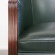 Green Cowhide Leather and Wooden Side/Dining/Desk Chair in English Style