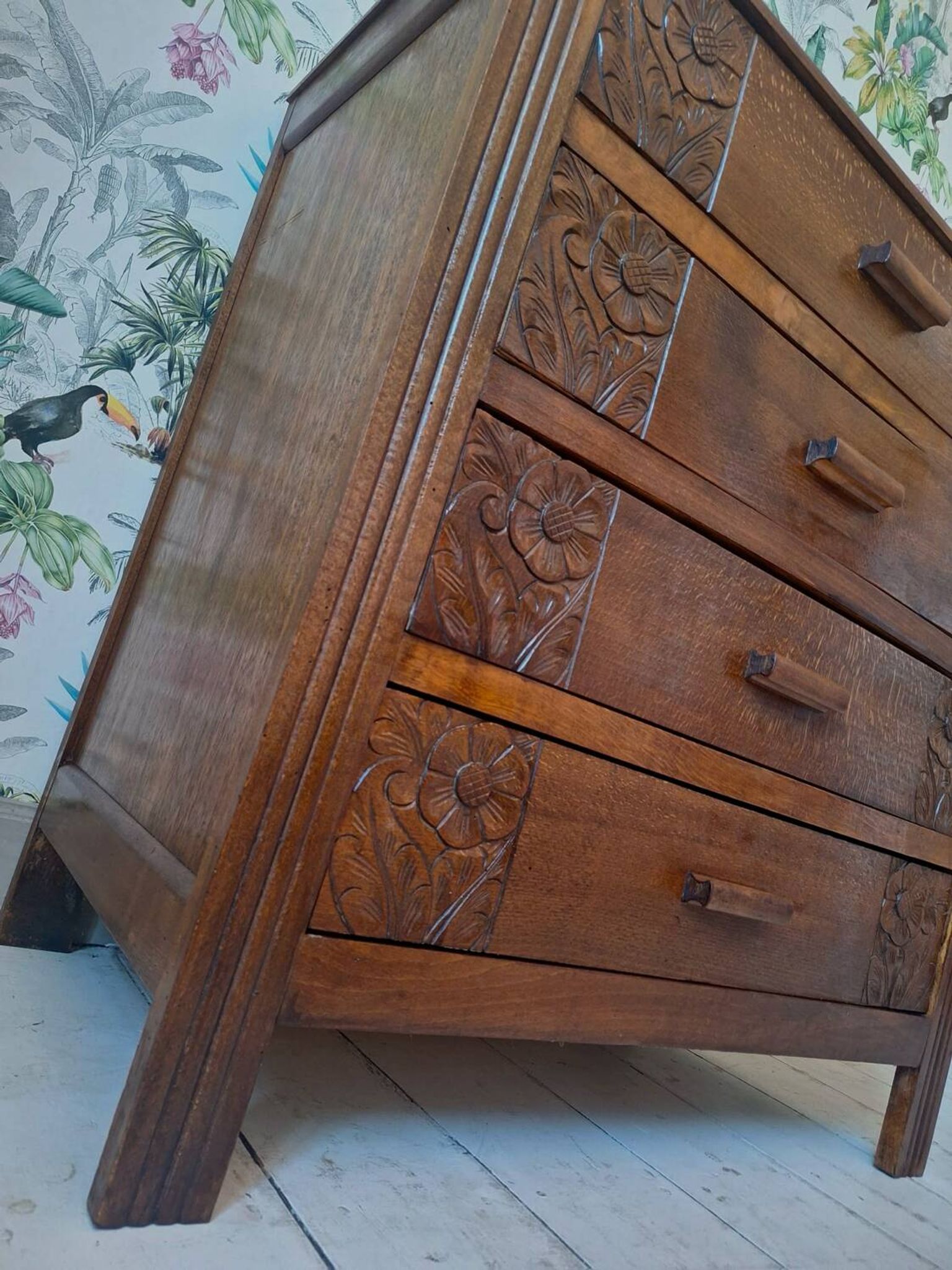 Art Deco chest of drawers, vintage antique furniture
