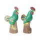 Pair of Glazed Polychrome Roosters Chinese Porcelain 34cm