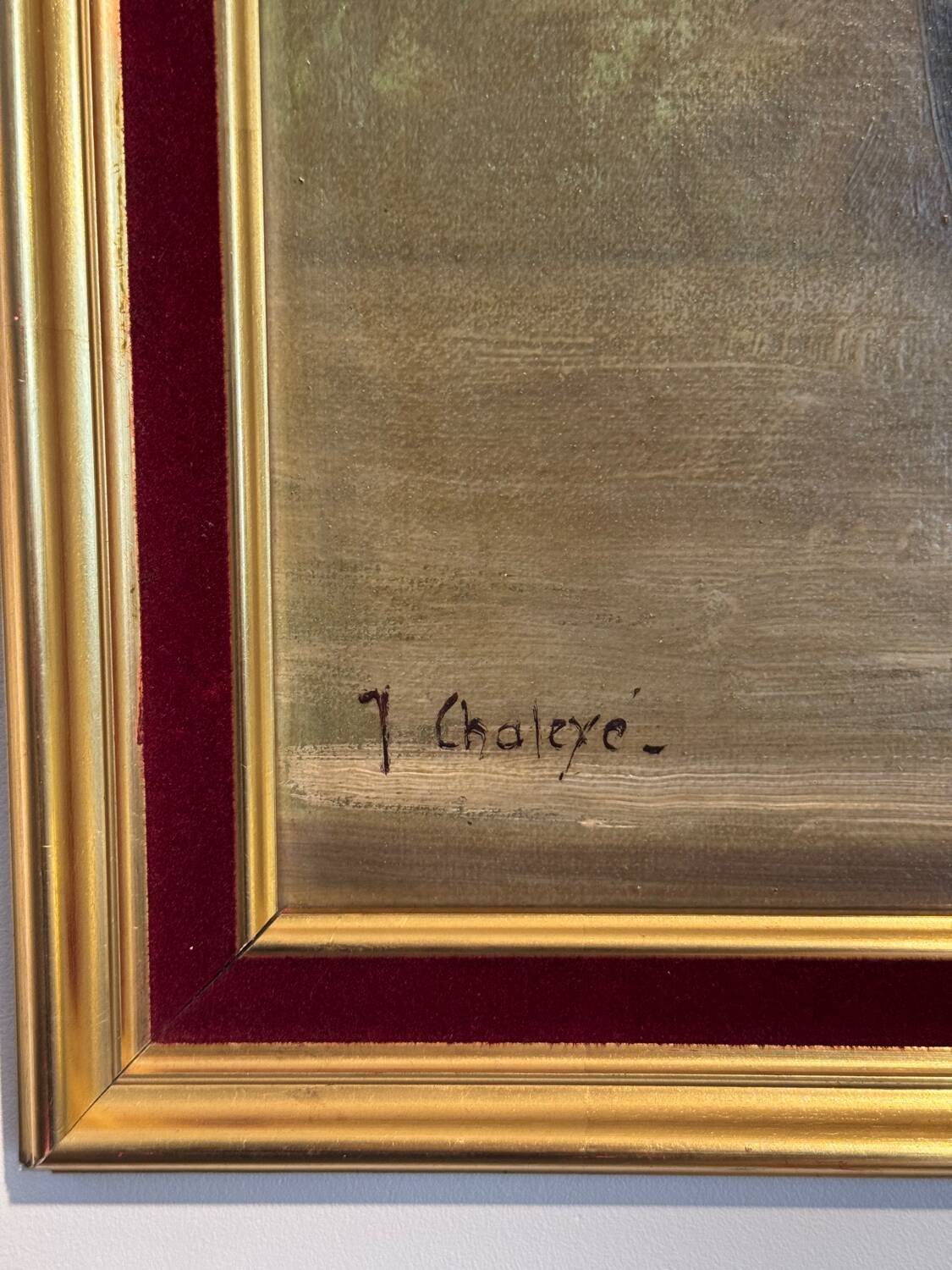 Antique painting, Still life with roses, signed Chaleyé