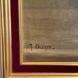 Antique painting, Still life with roses, signed Chaleyé