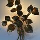 Large golden leaf wall lamp vintage design 70s