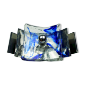 Mid century sconce glass metal chrome murano ice glass