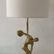Vintage Peris Andreu lamp in bronze and wood from the 1970s.